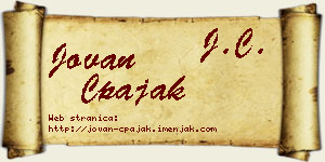Jovan Čpajak vizit kartica
